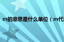 m的意思是什么单位（m代表什么单位相关内容简介介绍）