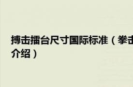 搏击擂台尺寸国际标准（拳击擂台的标准尺寸多少相关内容简介介绍）