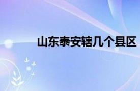 山东泰安辖几个县区（泰安 山东省辖地级市）