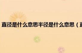 直径是什么意思半径是什么意思（直径半径是什么意思相关内容简介介绍）