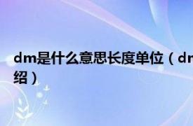 dm是什么意思长度单位（dm什么意思长度单位相关内容简介介绍）