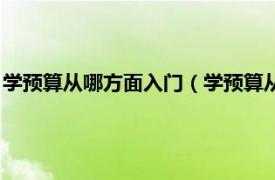 学预算从哪方面入门（学预算从哪里开始入手相关内容简介介绍）