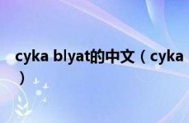 cyka blyat的中文（cyka blyat什么意思相关内容简介介绍）