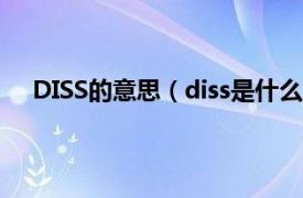 DISS的意思（diss是什么意思中文相关内容简介介绍）