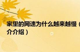 家里的网速为什么越来越慢（为什么家里的网速很慢相关内容简介介绍）