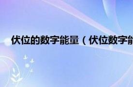 伏位的数字能量（伏位数字能量代表什么相关内容简介介绍）