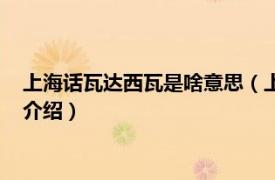 上海话瓦达西瓦是啥意思（上海话瓦特了什么意思相关内容简介介绍）