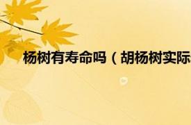 杨树有寿命吗（胡杨树实际寿命有多长相关内容简介介绍）