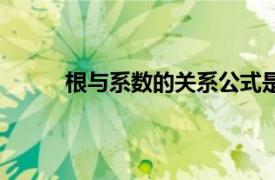 根与系数的关系公式是什么（根与系数的关系）