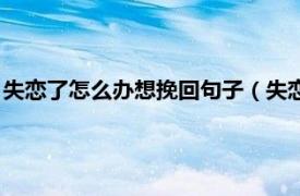 失恋了怎么办想挽回句子（失恋想挽回的说说相关内容简介介绍）