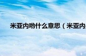 米亚内哟什么意思（米亚内是什么意思相关内容简介介绍）