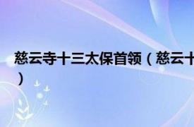 慈云寺十三太保首领（慈云十三太保是哪13个相关内容简介介绍）