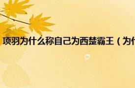 项羽为什么称自己为西楚霸王（为什么项羽叫西楚霸王相关内容简介介绍）