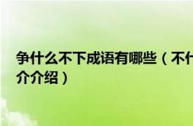 争什么不下成语有哪些（不什么争什么的成语是什么相关内容简介介绍）