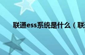 联通ess系统是什么（联通ess系统是哪个公司做的）