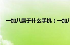 一加八属于什么手机（一加八是什么手机相关内容简介介绍）