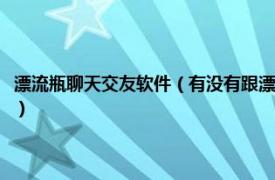 漂流瓶聊天交友软件（有没有跟漂流瓶差不多的交友软件相关内容简介介绍）