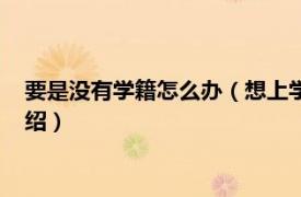 要是没有学籍怎么办（想上学没有学籍怎么办啊相关内容简介介绍）