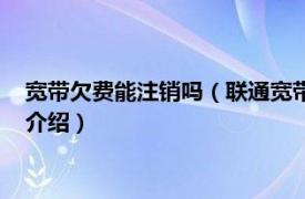 宽带欠费能注销吗（联通宽带欠费注销有什么技巧相关内容简介介绍）