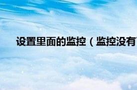 设置里面的监控（监控没有了怎么设置相关内容简介介绍）