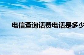 电信查询话费电话是多少?（电信话费查询电话多少）