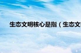 生态文明核心是指（生态文明的核心是相关内容简介介绍）