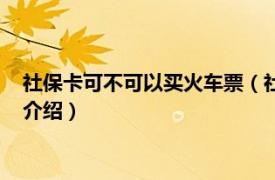 社保卡可不可以买火车票（社保卡可以买火车票吗相关内容简介介绍）