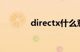 directx什么意思（DirectX）