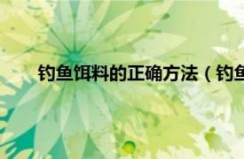 钓鱼饵料的正确方法（钓鱼技巧饵料相关内容简介介绍）