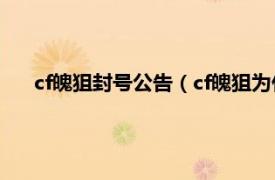 cf魄狙封号公告（cf魄狙为什么被禁赛相关内容简介介绍）