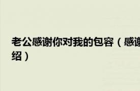 老公感谢你对我的包容（感谢老公包容自己的话相关内容简介介绍）