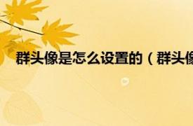 群头像是怎么设置的（群头像在哪里设置相关内容简介介绍）