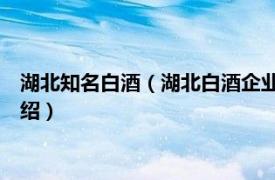 湖北知名白酒（湖北白酒企业排名前20的有哪些相关内容简介介绍）