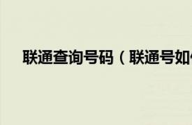 联通查询号码（联通号如何查业务相关内容简介介绍）