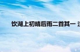 饮湖上初晴后雨二首其一 注音版（饮湖上初晴后雨二首）