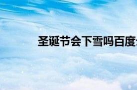 圣诞节会下雪吗百度云（圣诞节会下雪吗？）