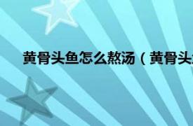 黄骨头鱼怎么熬汤（黄骨头鱼怎样熬汤相关内容简介介绍）