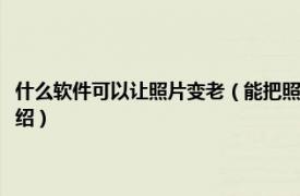 什么软件可以让照片变老（能把照片上人变老的软件叫什么相关内容简介介绍）