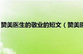 赞美医生的敬业的短文（赞美医生的敬业句子相关内容简介介绍）