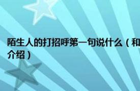 陌生人的打招呼第一句说什么（和陌生人打招呼第一句说什么相关内容简介介绍）