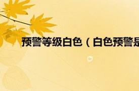 预警等级白色（白色预警是什么级别相关内容简介介绍）