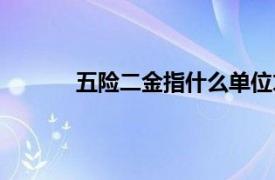 五险二金指什么单位才有（五险二金指什么）