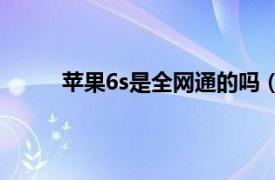 苹果6s是全网通的吗（苹果iPhone 6S 全网通）