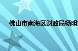 佛山市南海区财政局杨明简历（佛山市南海区财政局）