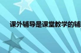 课外辅导是课堂教学的辅助形式,重点集中在 学生身上