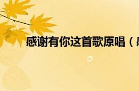 感谢有你这首歌原唱（感谢有你 蒙小拥演唱歌曲）