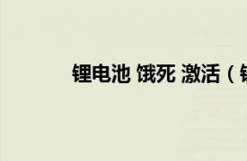 锂电池 饿死 激活（锂电池饿死了怎么激活）