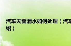 汽车天窗漏水如何处理（汽车天窗漏水怎样处理相关内容简介介绍）