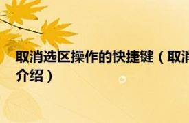 取消选区操作的快捷键（取消选区的快捷键是什么相关内容简介介绍）