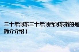 三十年河东三十年河西河东指的是（三十年河东三十年河西下一句相关内容简介介绍）